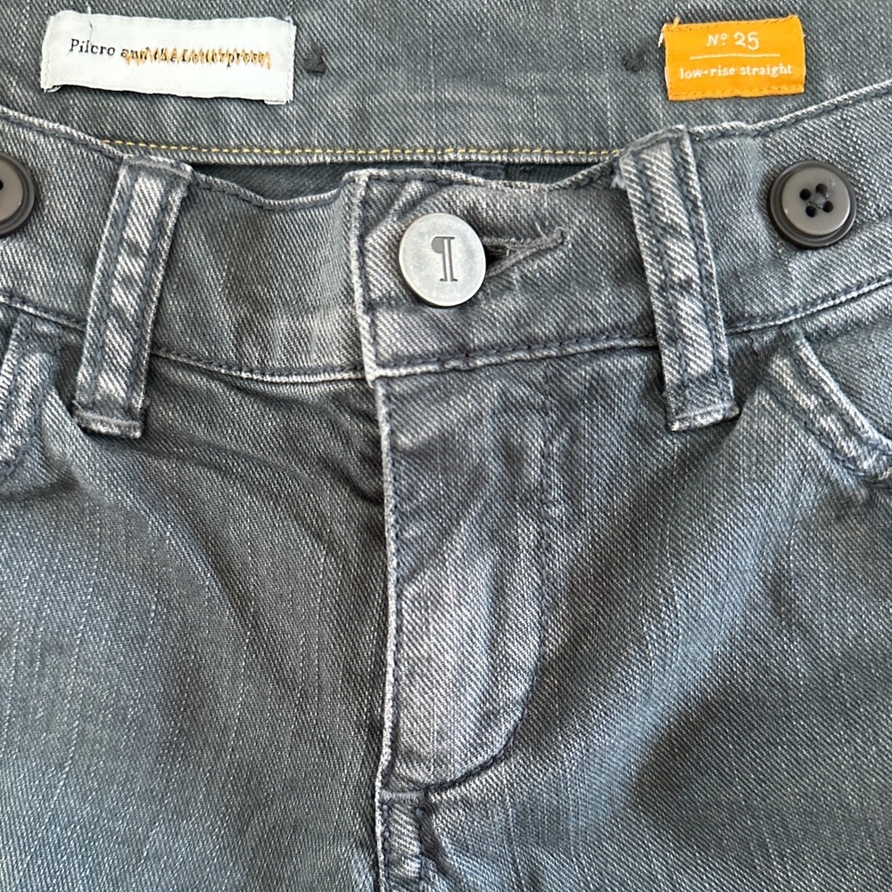 Pilcro Low-Rise Straight Green Gray Denim Jeans 25 Anthropologie - Picture 2 of 9